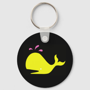 Porte-clés Baleine Singletons_yellow d'Andy, rose sur le noir