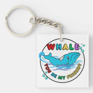 Porte-clés Baleine Tu Es Mon Ami Blue Bubble Humpback Whale