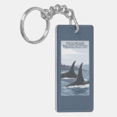 Porte-clés Baleines #1 - orques île, Washington d'orque (Devant gauche)