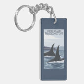 Porte-clés Baleines #1 - orques île, Washington d'orque (Devant gauche)