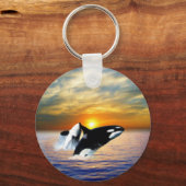 Porte-clés Baleines au coucher du soleil (Recto)