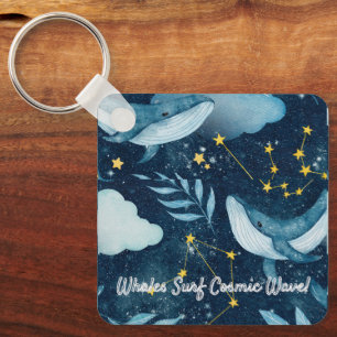 Porte-clés Baleines Surf Vagues cosmiques Design Constellatio