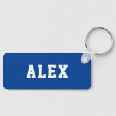 Porte-clés Balise de nom du sac à dos de l'école bleue person (Recto)