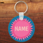 Porte-clés Balise PERSONNALISER IT Pink Blue Sunshine Name (Recto)