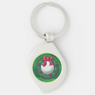 Porte-clés Ball de golf Fer de Noël en vert