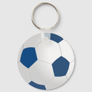 Porte-clés Balle bleue et blanche