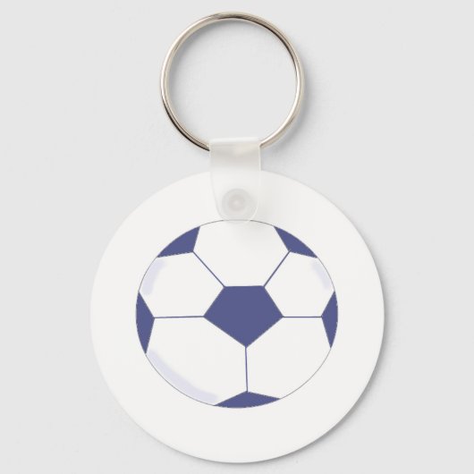 Porte-clés Balle de football - Bleu et Blanc (Recto)