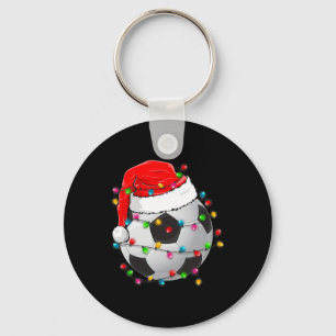 Porte-clés Balle de football de Noël Chapeau de Noël Funny Sp