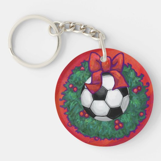 Porte-clés Balle de football Noël (Devant)