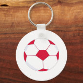 Porte-clés Balle de football rouge et blanc (Recto)