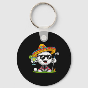 Porte-clés Balle de golf amusante Cinco De Mayo avec sombrero