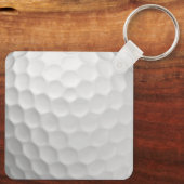 Porte-clés Balle de golf blanche texturée avec nom et numéro (Verso)