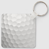 Porte-clés Balle de golf blanche texturée avec nom et numéro (Dos)