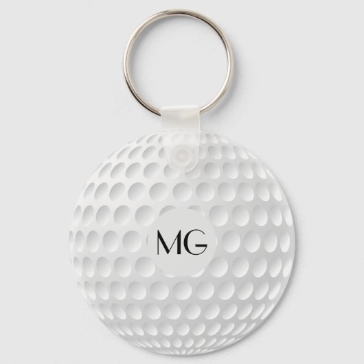 Porte-clés Balle de golf en monogramme ronde (Recto)