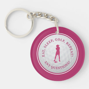 Porte-clés Balle de Golf Golfeur Moderne Monogramme Féminin R