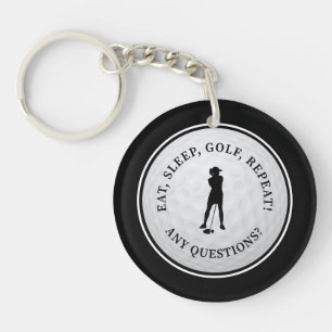 Porte-clés Balle de Golf Golfeur Moderne Monogramme Mignon Sp
