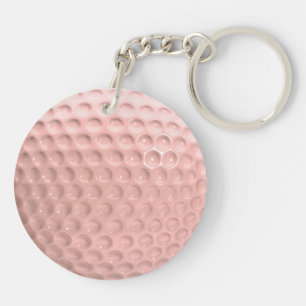 Porte-clés Balle de golf rose avec Black Numéros Sport
