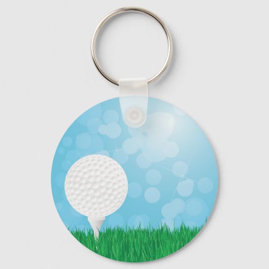 Porte-clés balle de golf sur l'herbe (Recto)