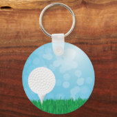 Porte-clés balle de golf sur l'herbe (Recto)