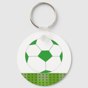 Porte-clés Balle de soccer verte et blanche