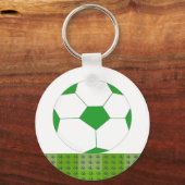 Porte-clés Balle de soccer verte et blanche (Recto)