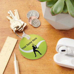 Porte-clés Balle de tennis et silhouette de joueur masculin