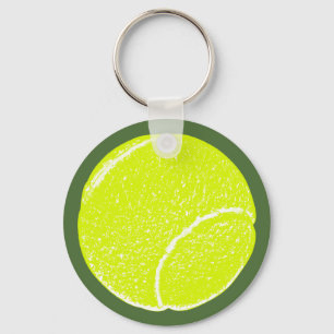 Porte-clés balle de tennis jaune