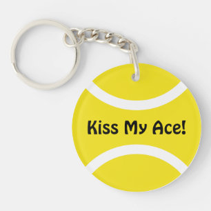 Porte-clés balle de tennis Kiss my ace Personnal