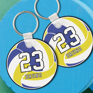 Porte-clés Balle de Volleyball Nom Personnalisé & Numéro de M