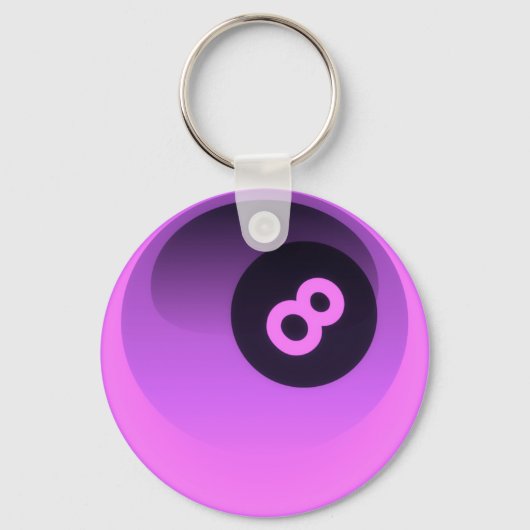 Porte-clés Balle en néon 8 violet (Recto)