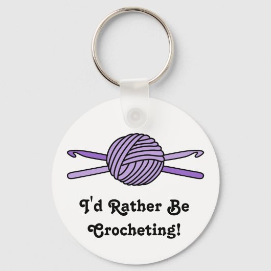 Porte-clés Balle violette de fils et crochets Crochet (Recto)