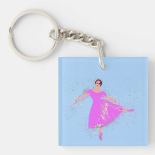 Porte-clés Ballerina Danseuse Magenta Rosée
