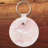Porte-clés Ballerina Personal Girl Pink Gold Keychain (Verso)