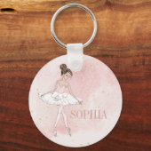 Porte-clés Ballerina Personal Girl Pink Gold Keychain (Recto)