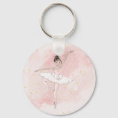 Porte-clés Ballerina Personal Girl Pink Gold Keychain (Verso)