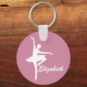 Porte-clés Ballerina rose personnalisée (Recto)