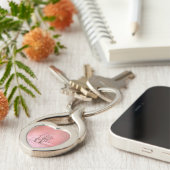 Porte-clés Ballerina rose sur les orteils Bague à clé métalli (Côté )