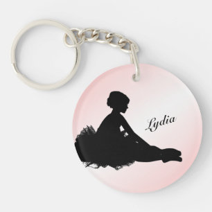 Porte-clés Ballerine Fatiguée Personnalisée avec Nom Rose