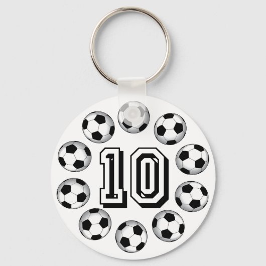 PORTE-CLÉS BALLES DE FOOTBALL ET NUMÉRO 10 (Recto)