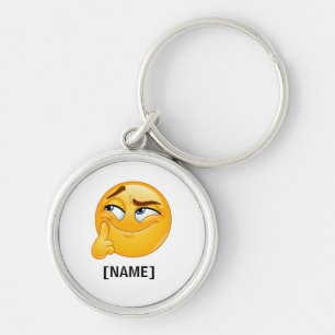 Porte-clés Balles de Golf Émoji Pensée Mignonne Visage Sourno