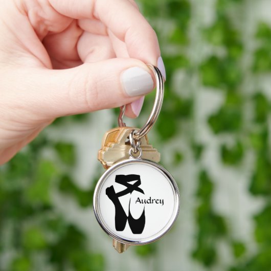 Porte-clés Ballet Ballerina Black Pointe Chaussures Custom Ba (main)