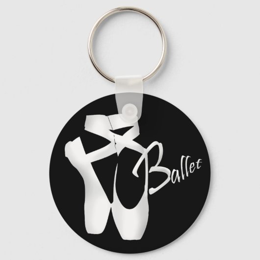 Porte-clés Ballet Ballerina White Pointe Chaussures Basic (Recto)