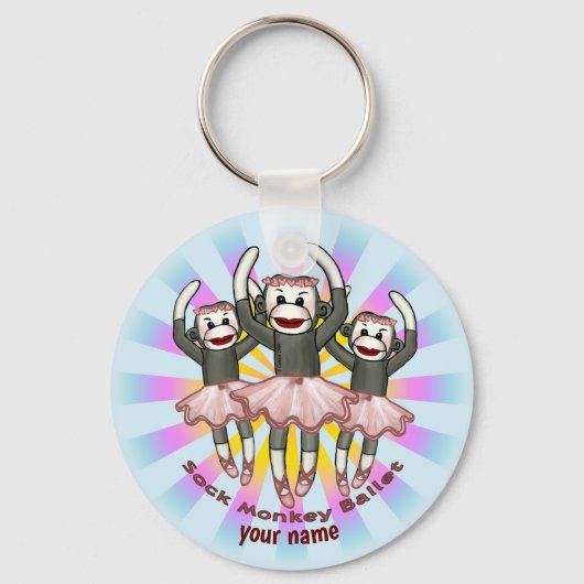 Porte-clés Ballet de Singe en Chaussette (Recto)