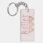 Porte-clés Ballet Maman Rose Rose Or Étoiles & Coeurs (Devant gauche)
