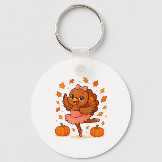 Porte-clés Ballet Turkey Pumpkin Autumn Ballerinas Dancing Th (Recto)