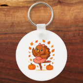 Porte-clés Ballet Turkey Pumpkin Autumn Ballerinas Dancing Th (Recto)