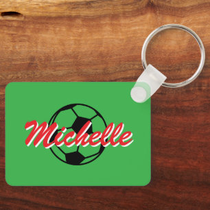 Porte-clés ballon de football avec nom personnalis