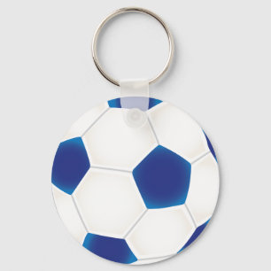 Porte-clés Ballon de football bleu