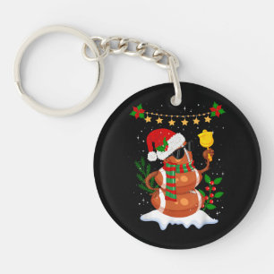 Porte-clés Ballon de football Bonhomme de neige Chapeau de Pè