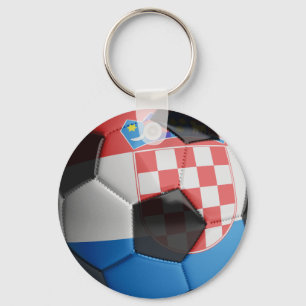 Porte-clés Ballon de football de drapeau de la Croatie